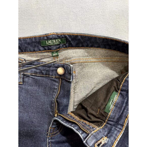 Lauren Ralph Lauren Curvy Jeans Modren Straight Leg Mid Rise Blue Women Size 12P - Picture 4 of 11